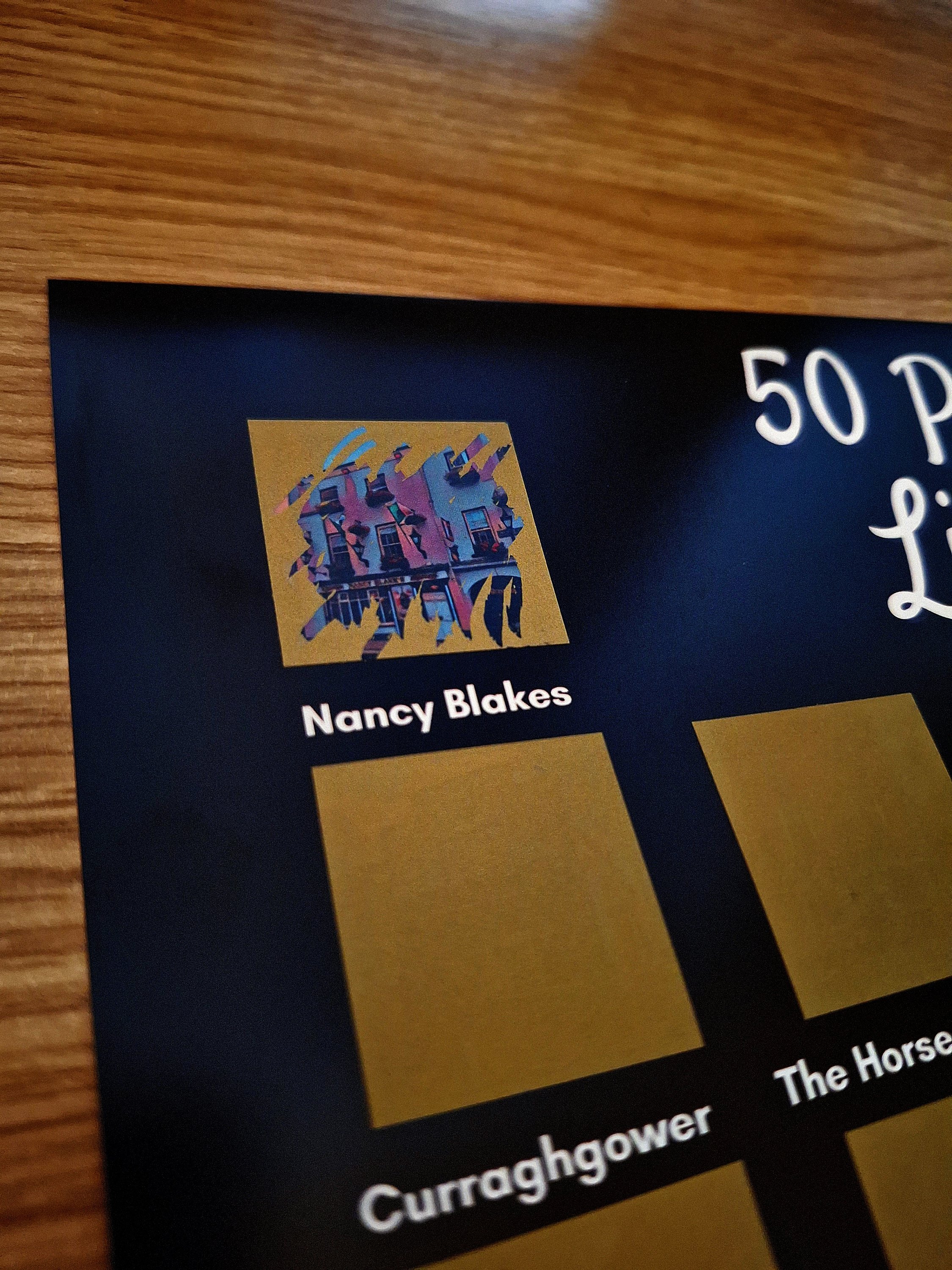 50 Pubs of Limerick - Scratch Off Poster