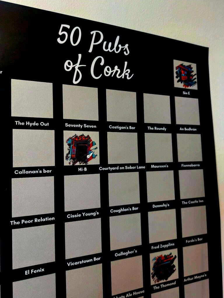 50 Pubs of Cork - Scratch Off Poster (Silver)