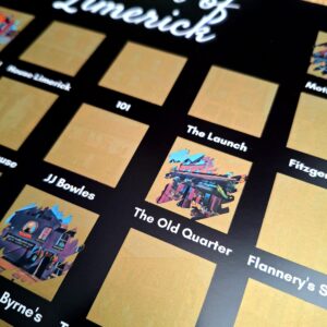50 Pubs of Limerick - Scratch Off Poster (Gold)